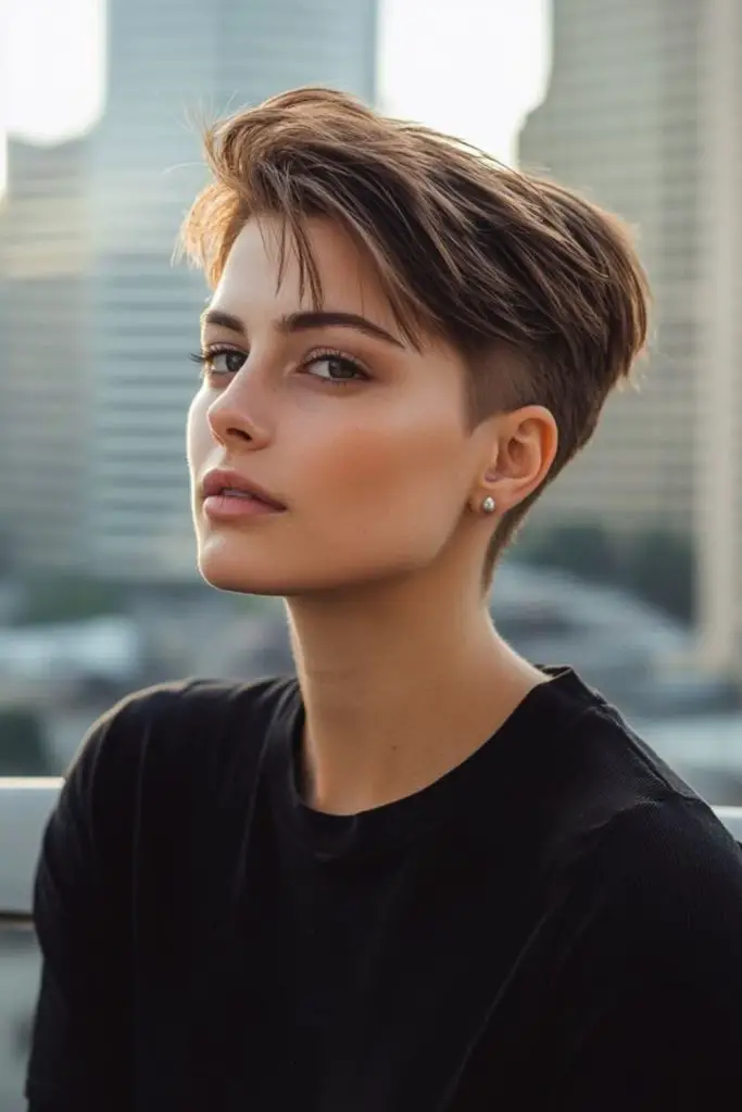 Boyish pixie chic for fine hair