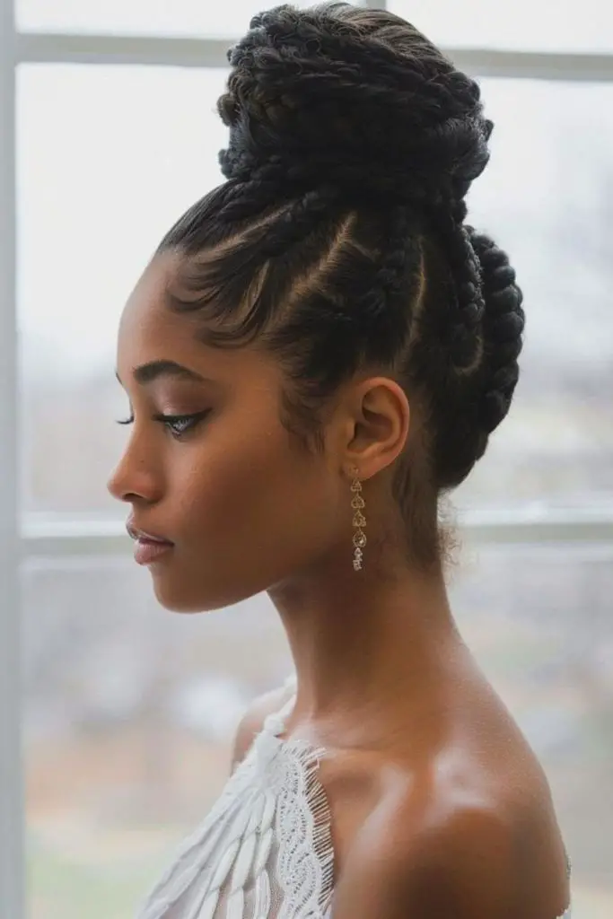 Braided bun intricate wedding design