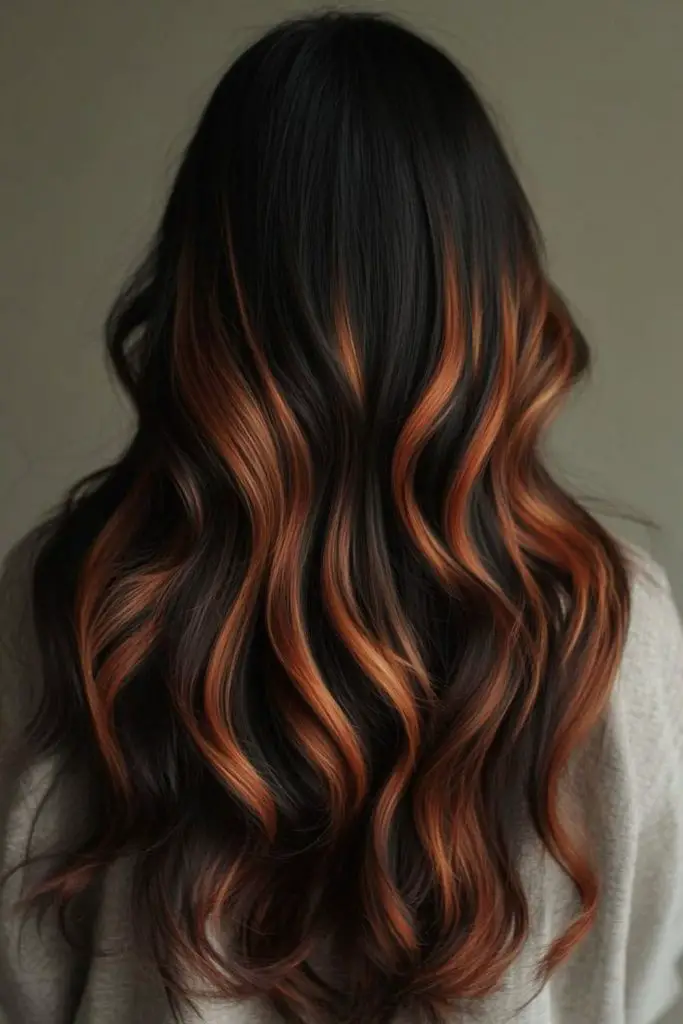 Bronze ripple pulse black balayage