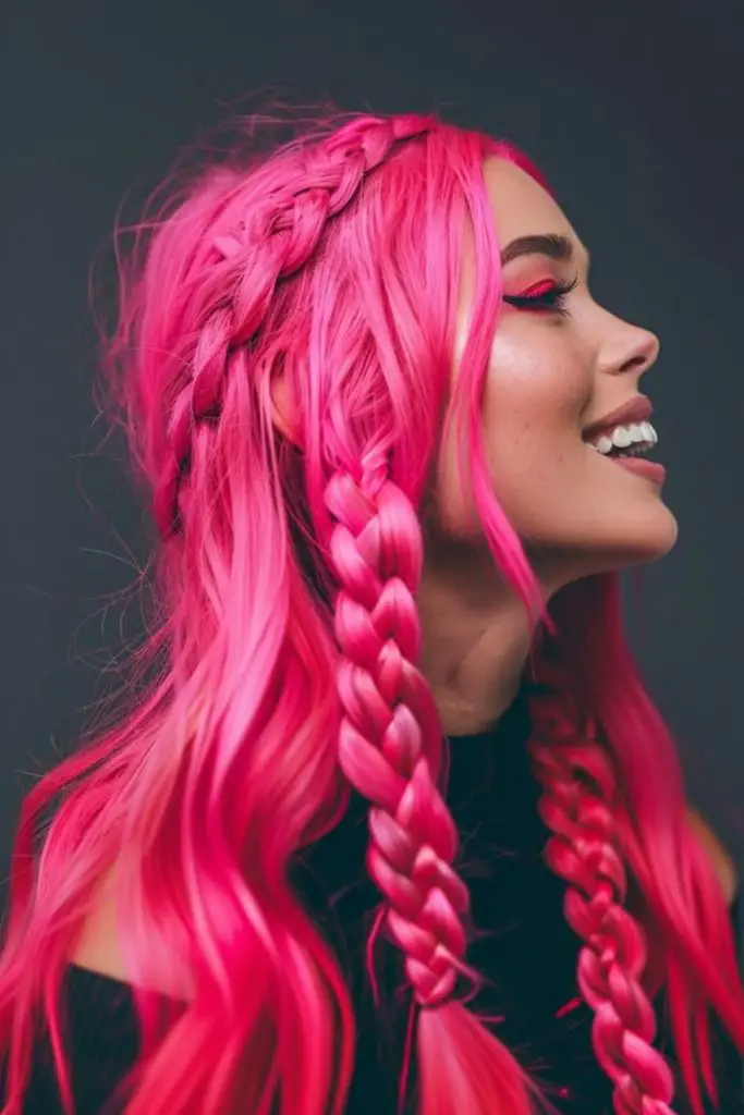 Bubblegum Pirate Queen pink braid style
