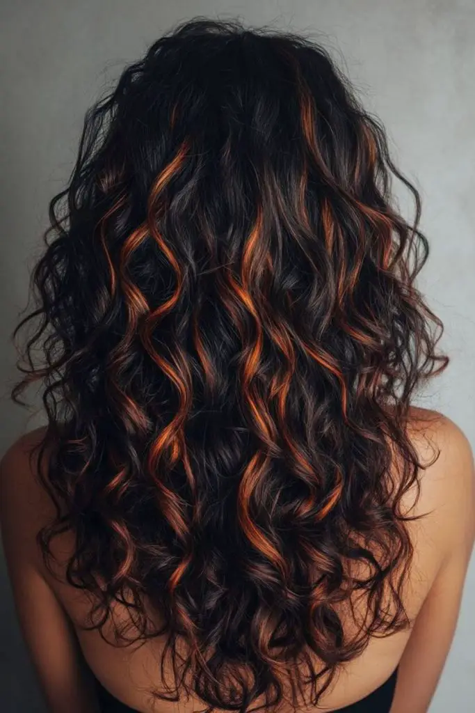 Burnt sugar balayage for jet hair