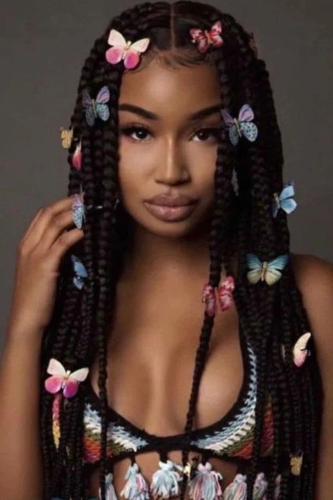 Butterfly clips on loose locs