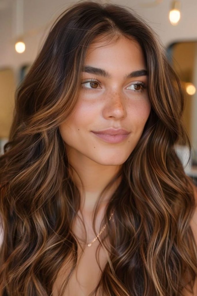 Butterscotch brunette balayage creamy warm highlights.