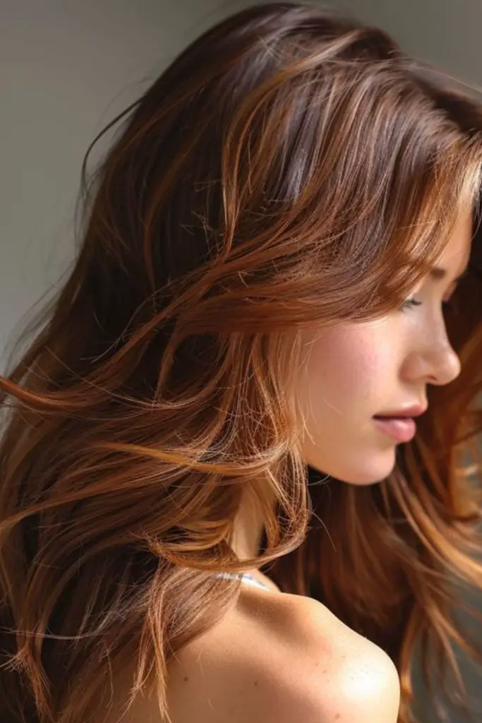 Cherry toned butterfly haircut with layers