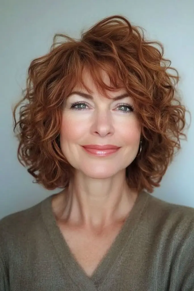 Cherrywood curved bob with smooth fringe.