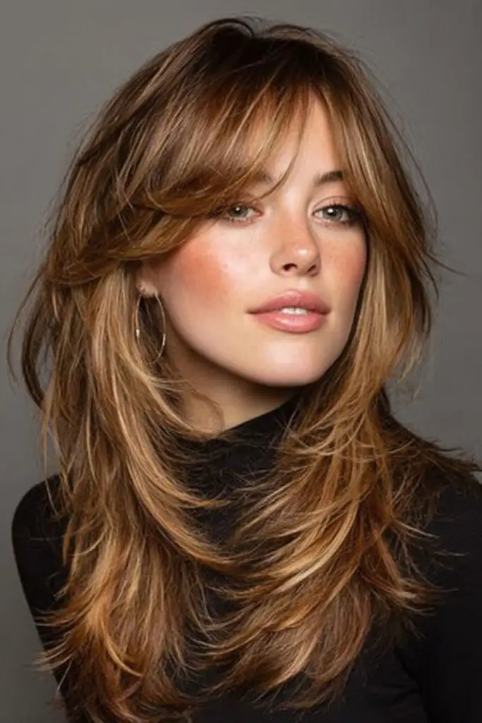 Jagged choppy butterfly haircut with volume