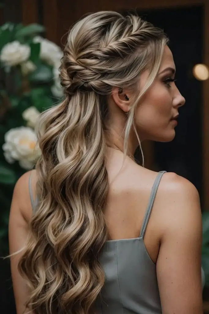 Rope braid tied in rich waves