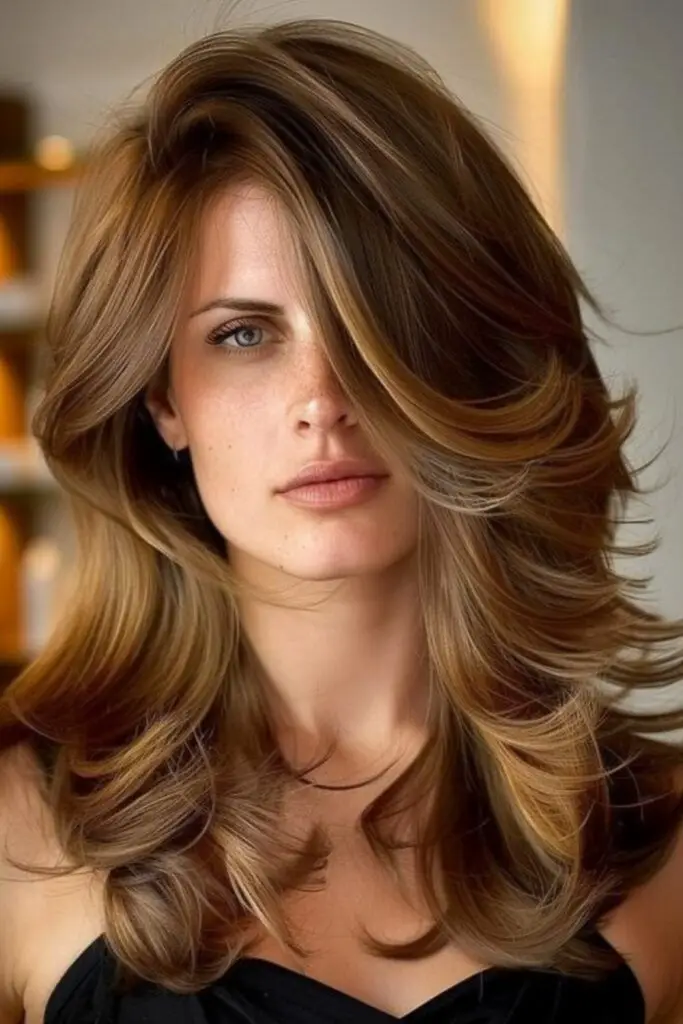 Voluminous fluffy layered butterfly haircut