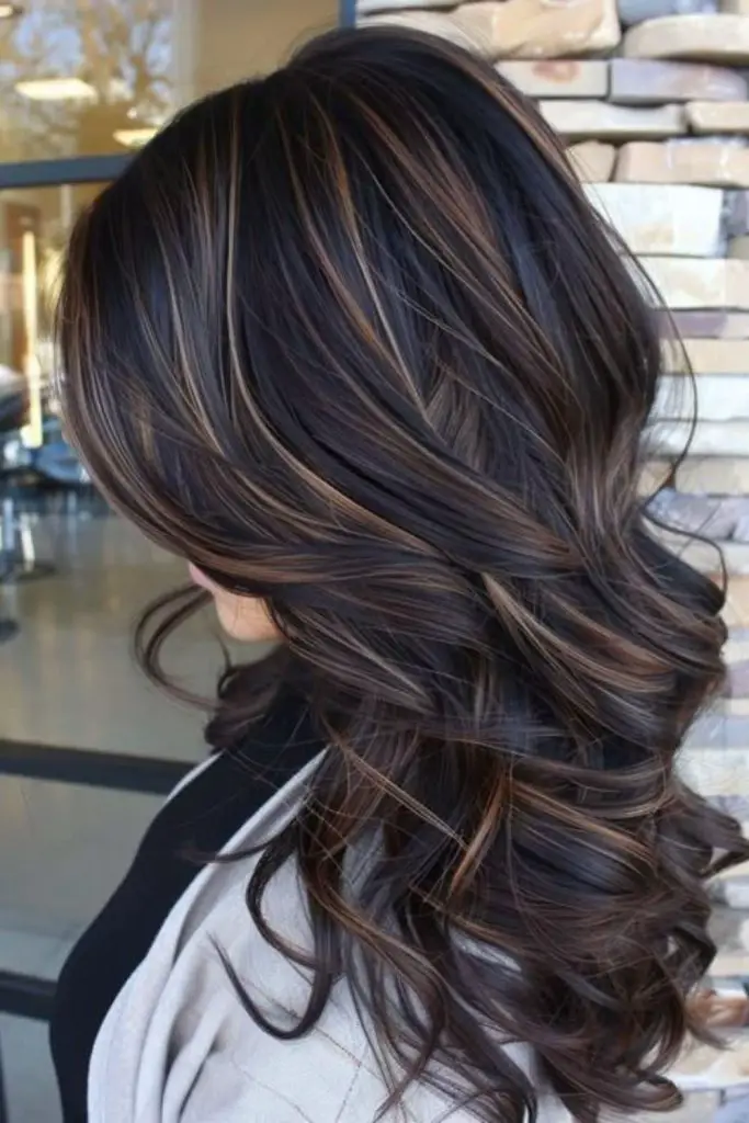 Coal dark hazelnut surge balayage blend