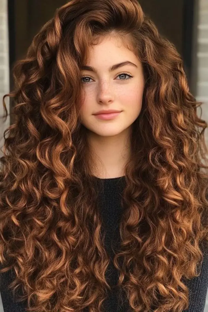 Rich brown curls with bold shape