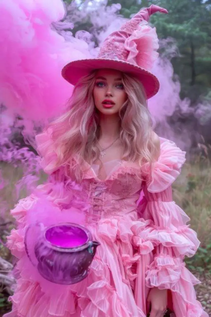 Cotton Candy Witch Halloween costume pink