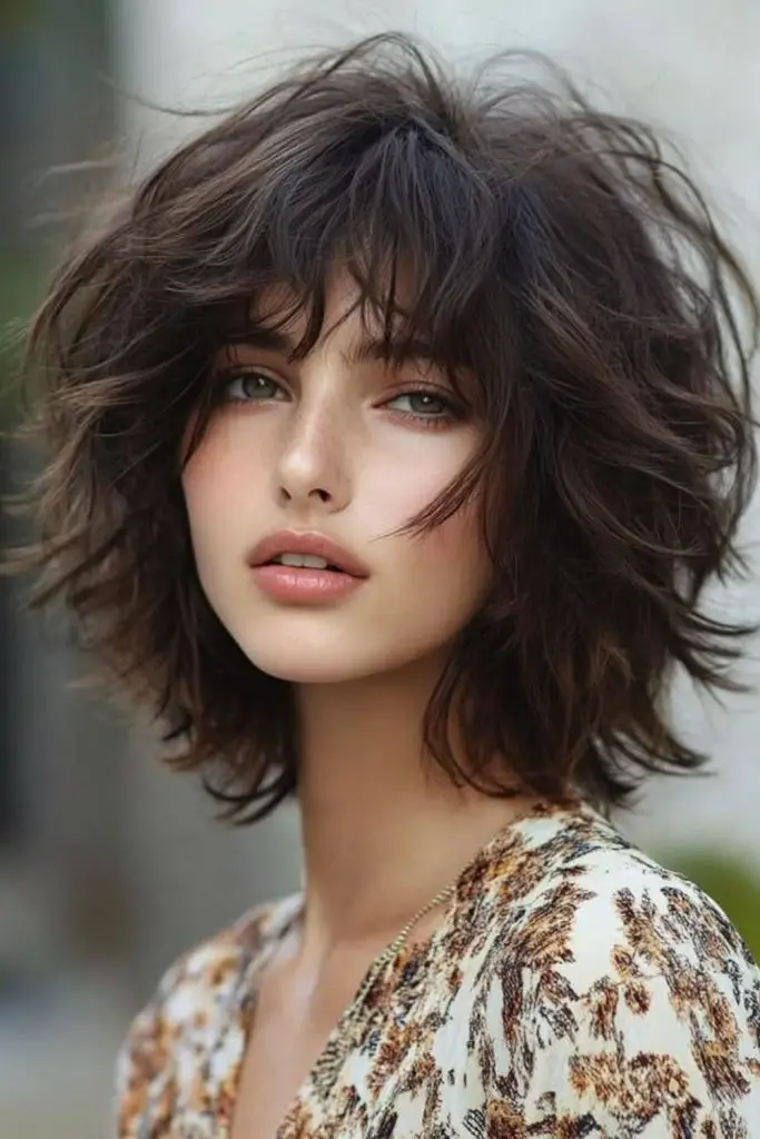 Wavy textured bob with pastry-inspired bounce.