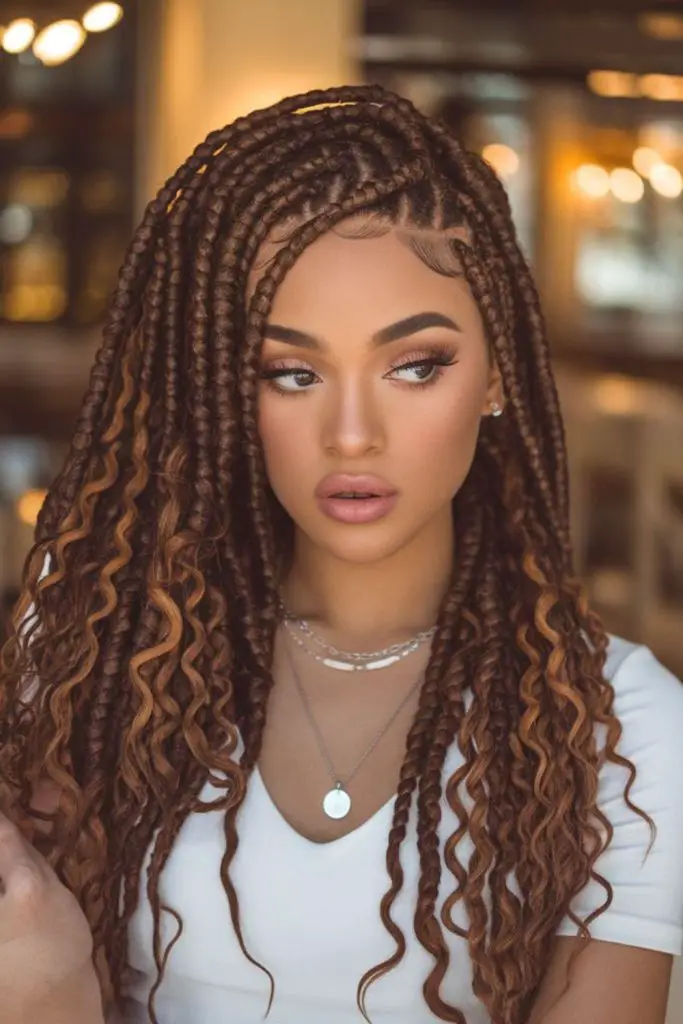 Long hanging locs with jungle vibes