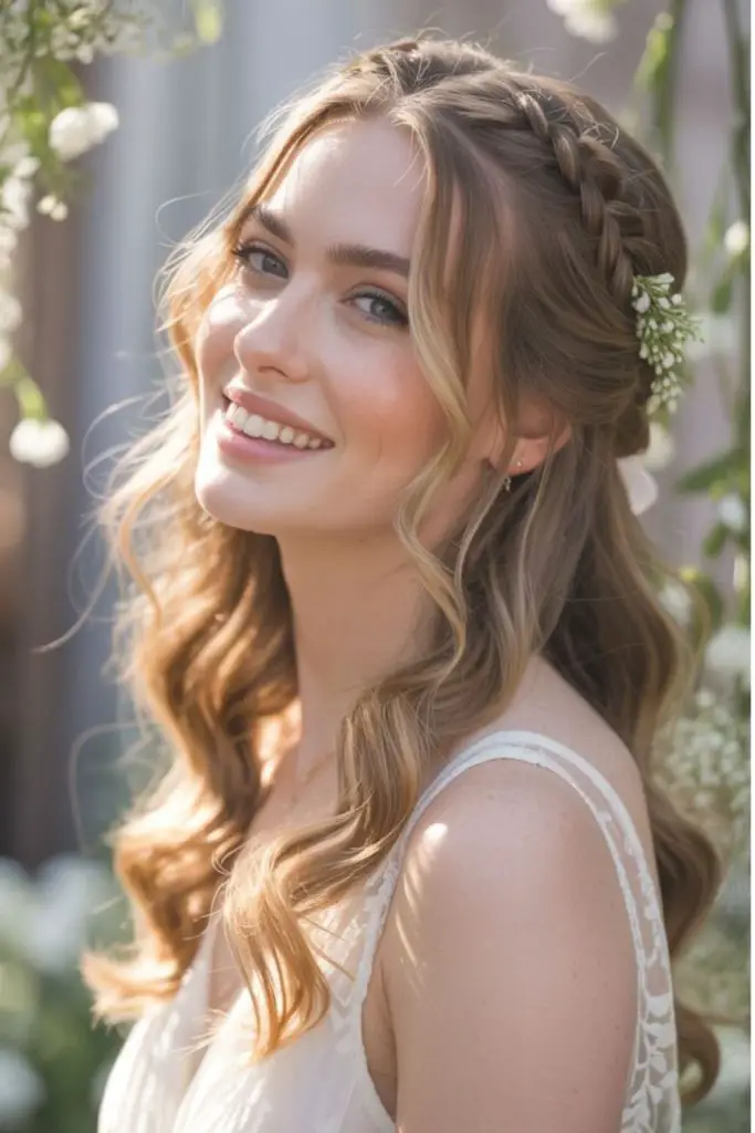 Diamond braid top with flowy bottom