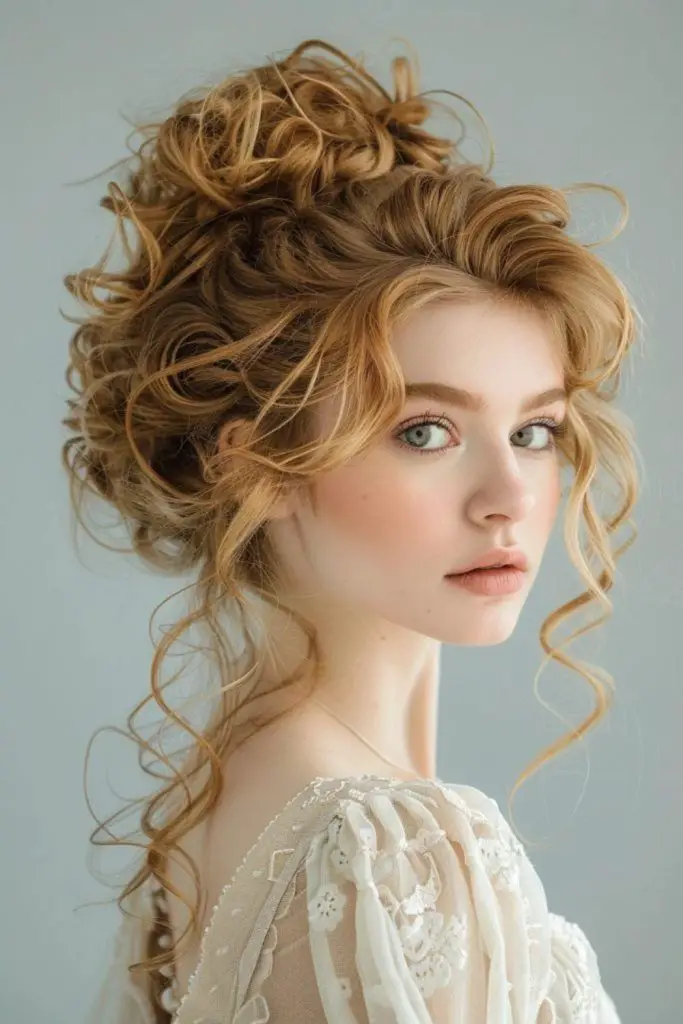 Two twisted buns stacked with volume