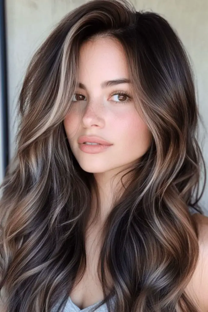 Dark hair with dusky brandy ripple