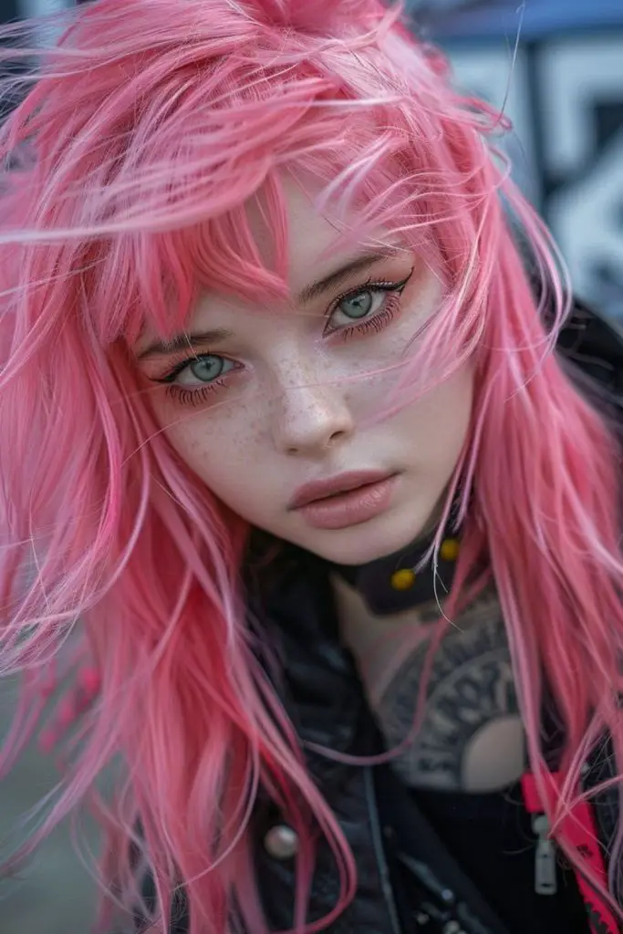 Electric Anime Warrior neon pink cosplay