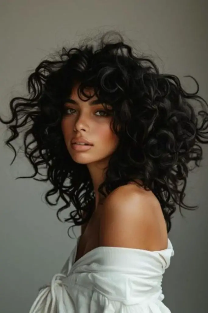 Random skyward curl clumps styled gently
