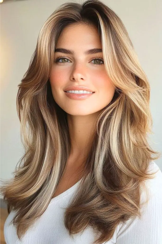 Soft layered haircut with airy flicks
