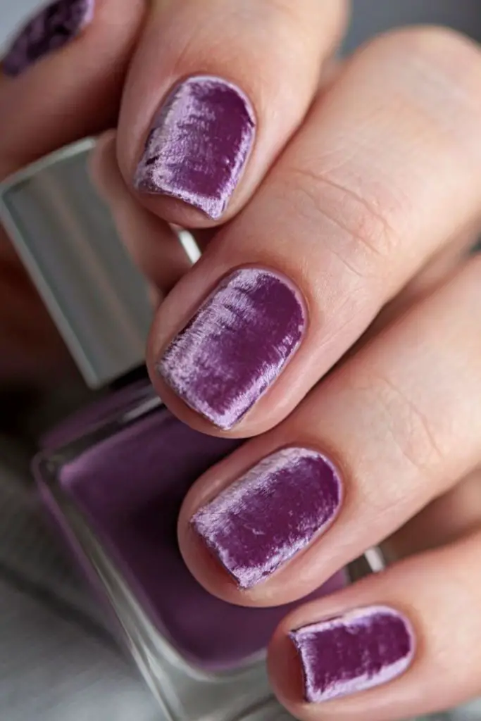 Frosted velvet patch textured winter nails