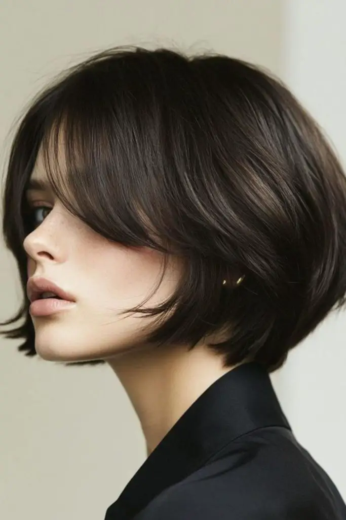 Shiny sleek bob with fine slicing.