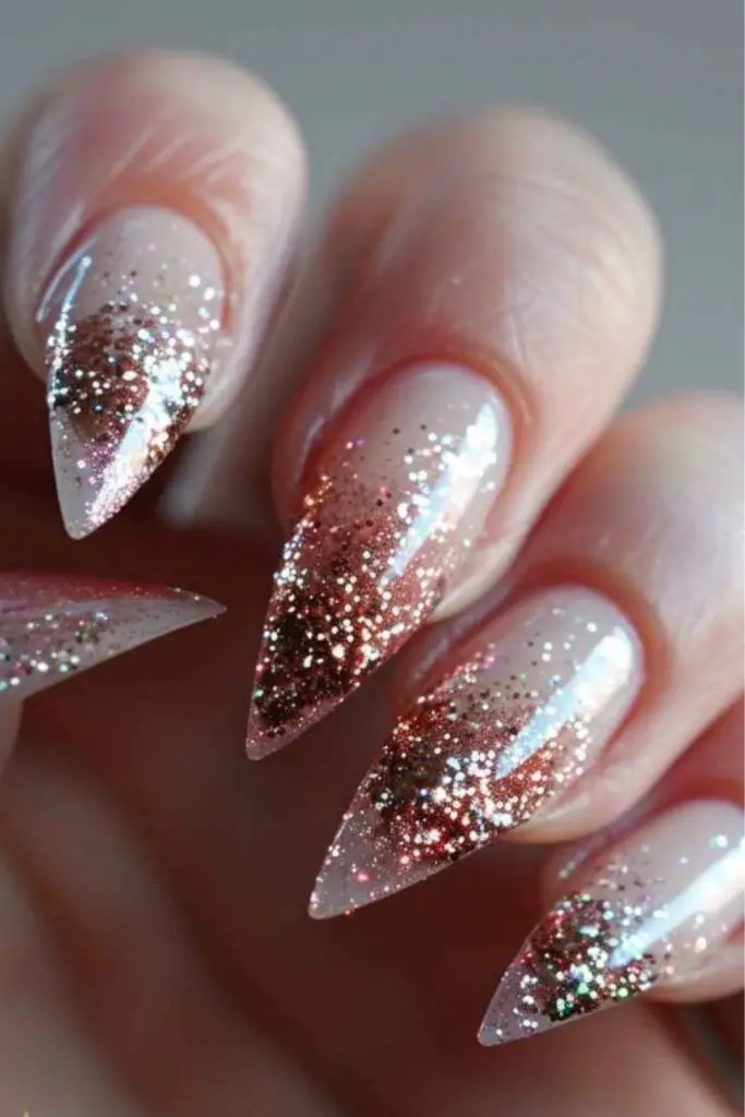 Sparkling glitter avalanche festival statement nails
