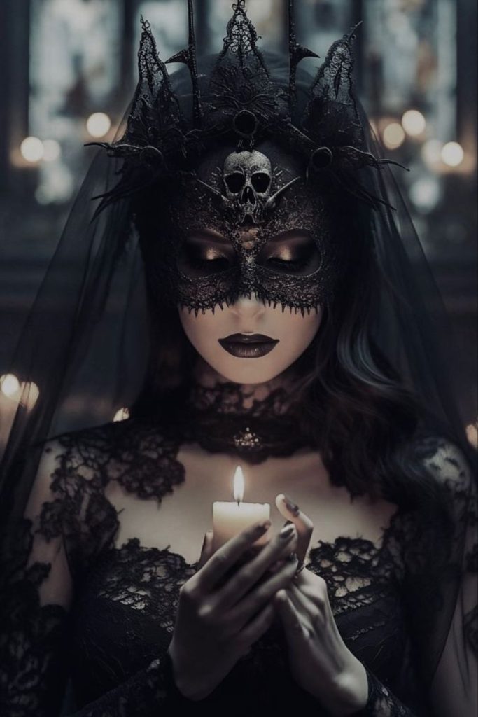 Grim reaper’s bride with ebony hair