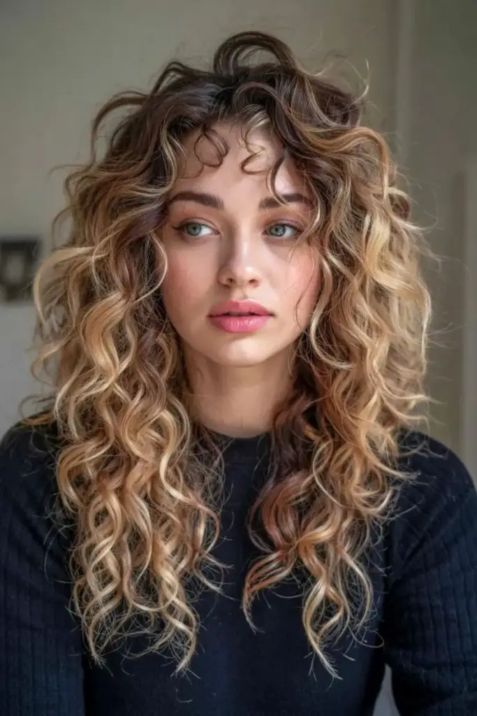  Low-dipping curls with subtle spiral ends