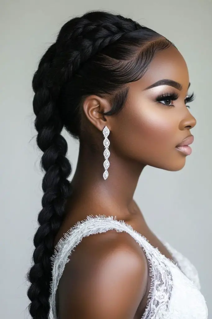 Jumbo twists elegant bridal hair