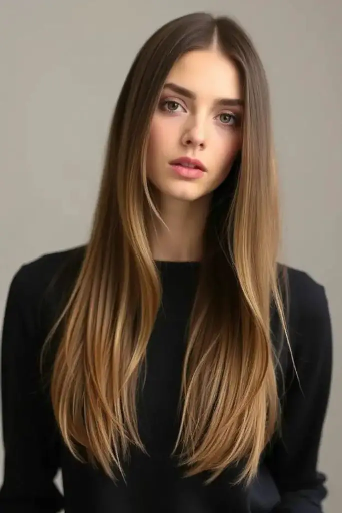 Long sleek straight cut with shine