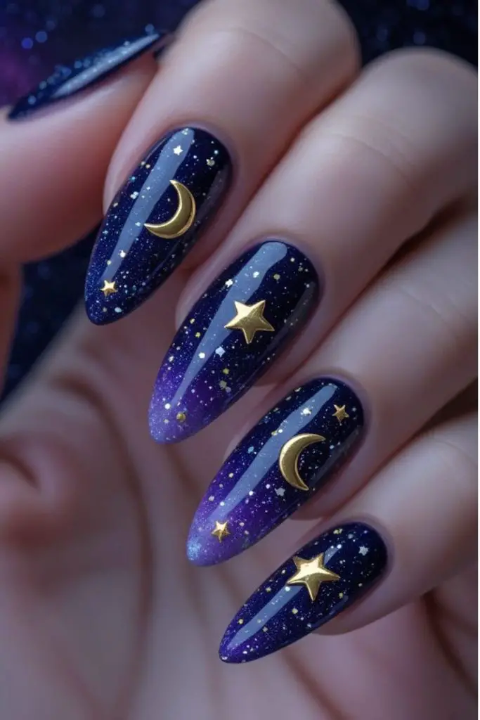 Lunar veil quirk mystical moonlit nails