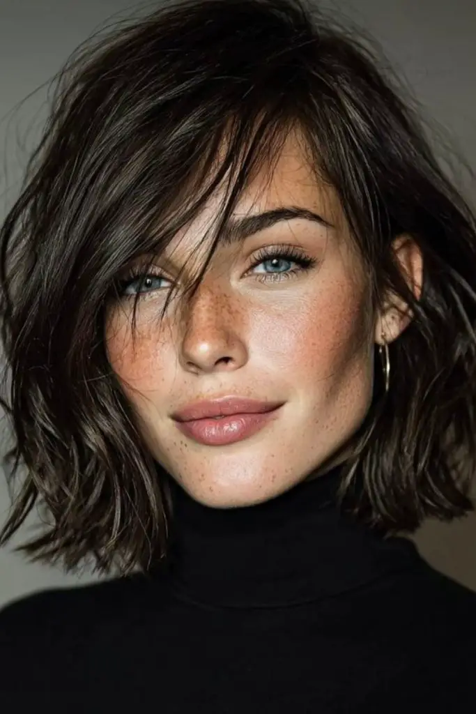 Messy layered crop with tousled texture