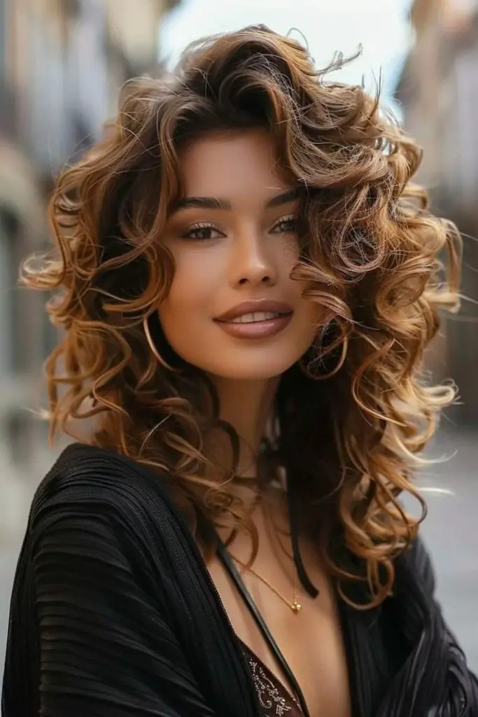 Defined tight ringlets with shimmering shine