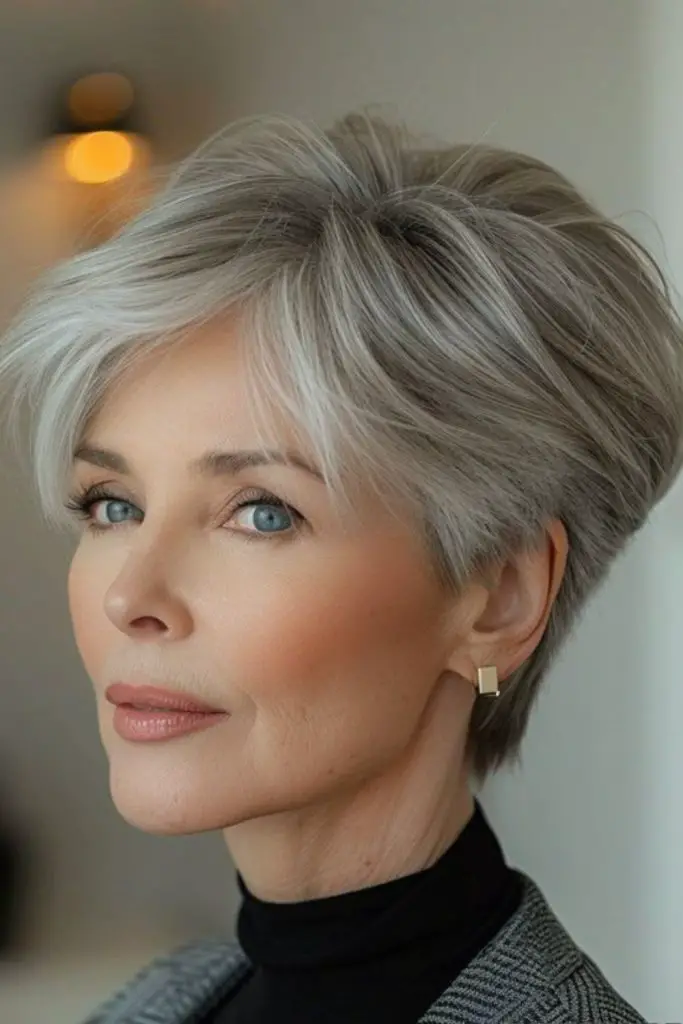 Airy pixie layered with soft fringe