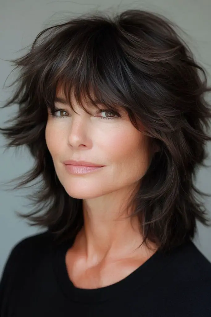 Modern shag cut for mature hair