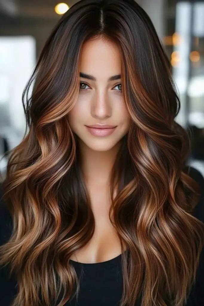 Molten auburn balayage rush on dark