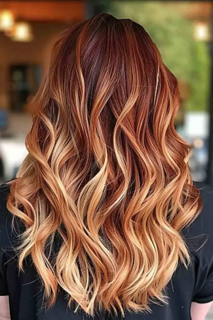 Radiant copper tones melting into amber