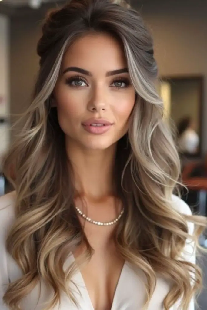 Silver-toned curls in soft pullback