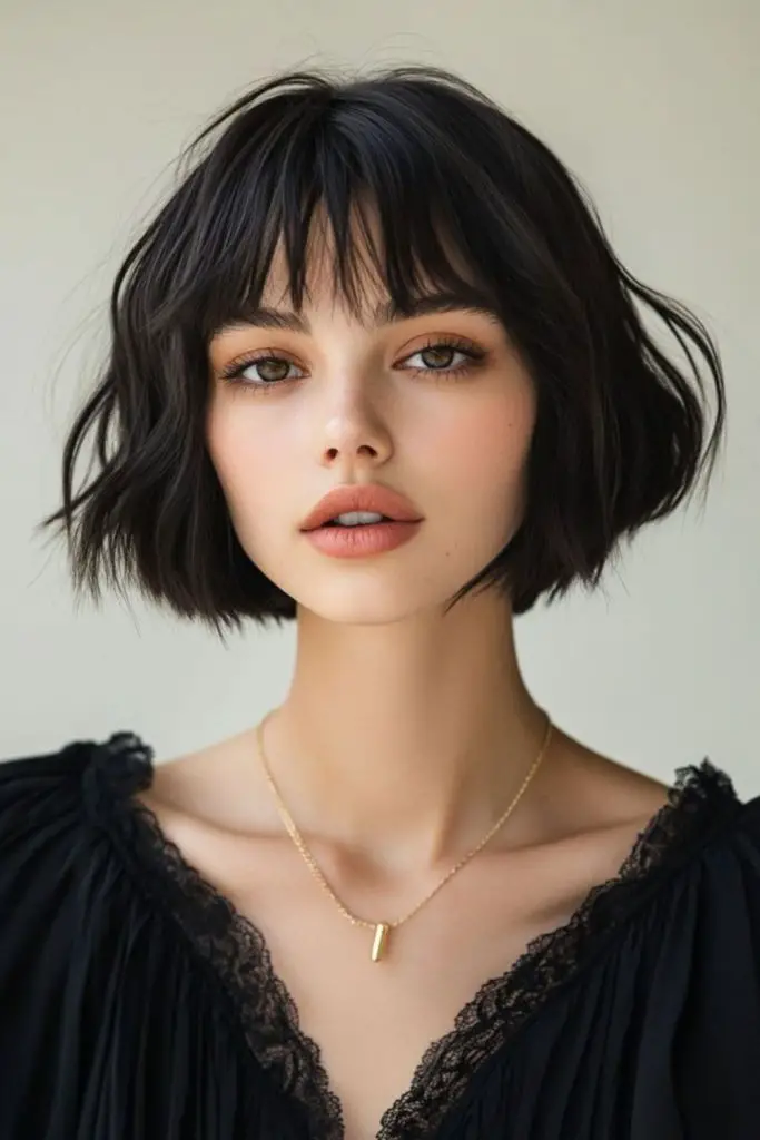 Minimal sleek bob with bold vibe