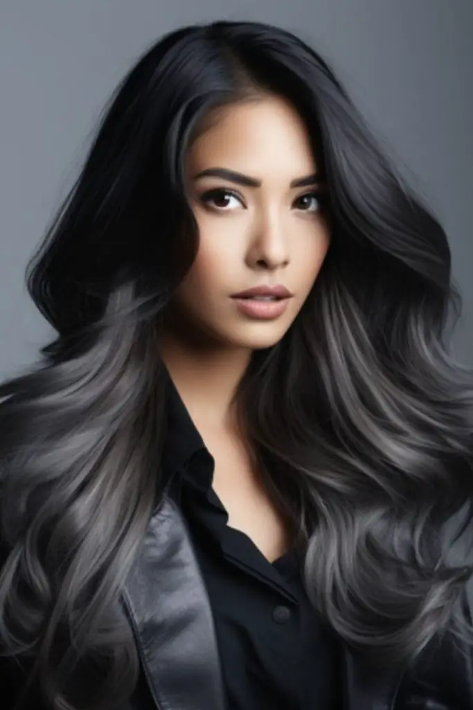 Pearl platinum with charcoal shadow ends