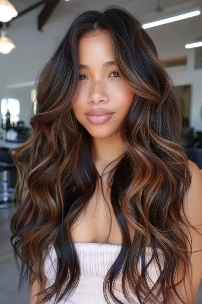 Phantom cocoa echo dark balayage effect