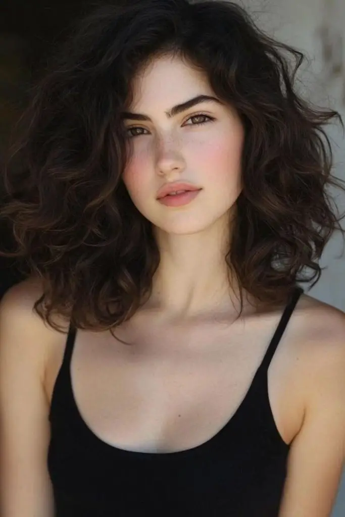 Gentle blowout with soft curly ends