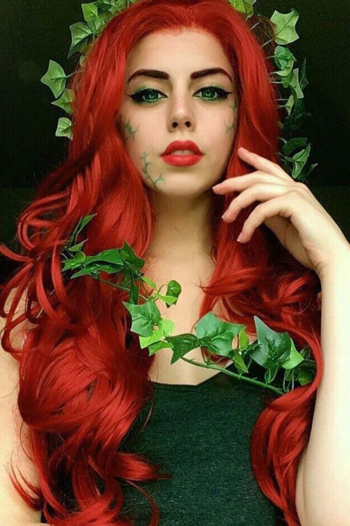 Poison Ivy with ruby red locks.