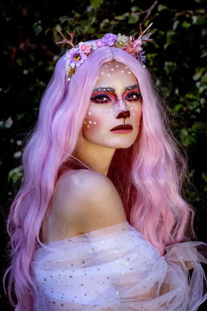 Rose Gold Vampire Bride pink bridal gown.
