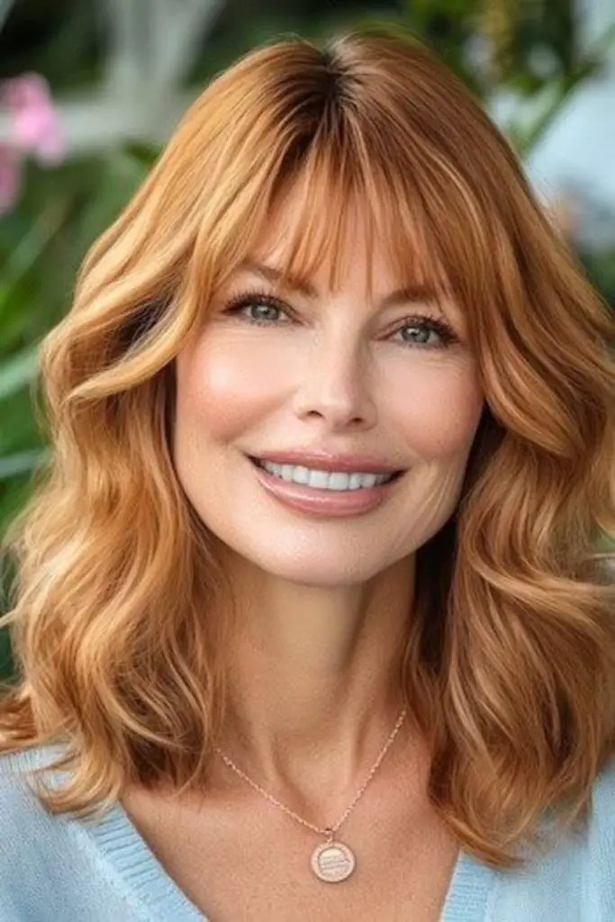 Rosewood waves paired with soft fringe.