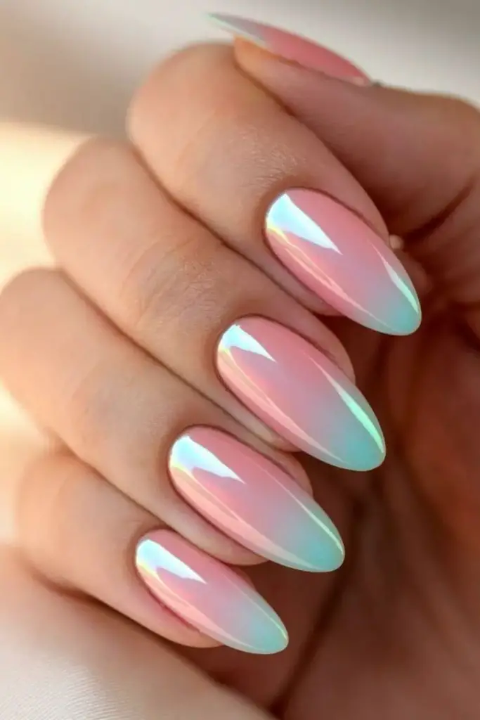 Sandy nude neutral beach nails.