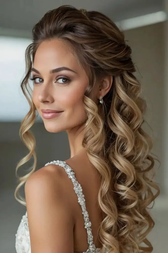 Sculpted crown with braid and waves