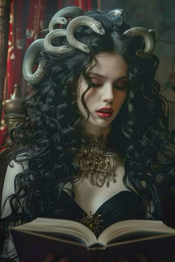 Serpent priestess dread with woven snakes