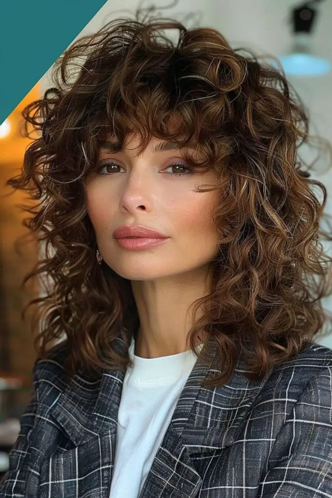 Shag cut with spiral curls