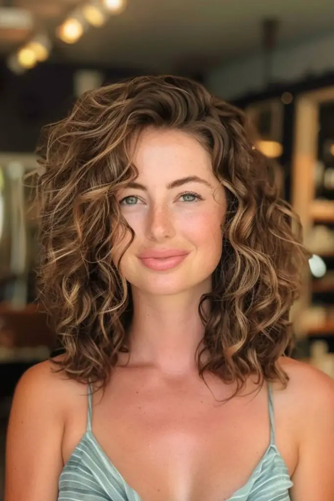 Carefree curls grazing the shoulders